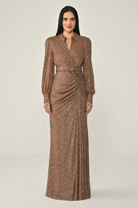 Mirage Collar Dress - Maxi - Multi Color