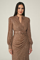 Mirage Collar Dress - Maxi - Multi Color