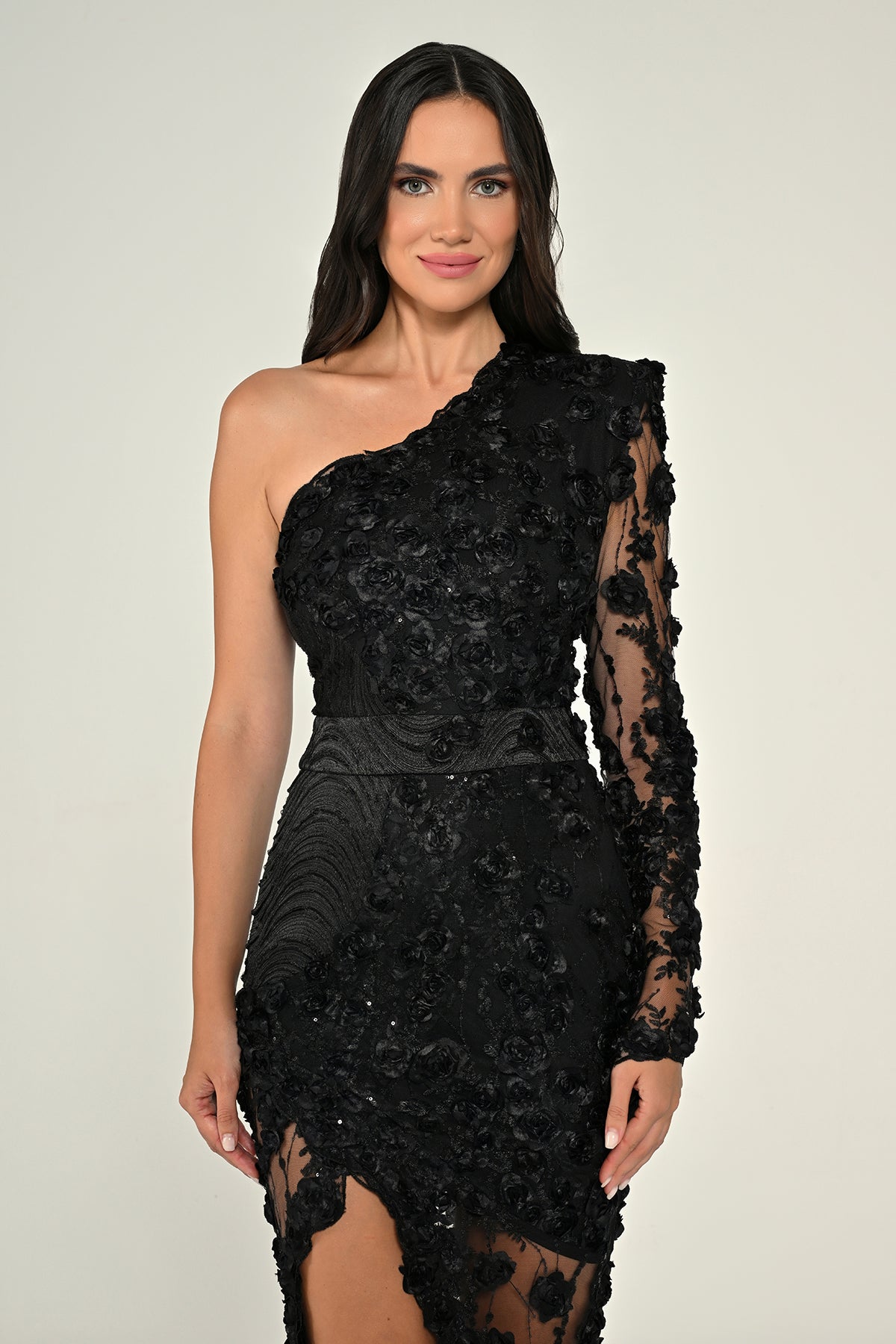 Obsidian Bloom Dress - Maxi - Black