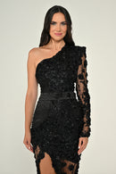 Obsidian Bloom Dress - Maxi - Black