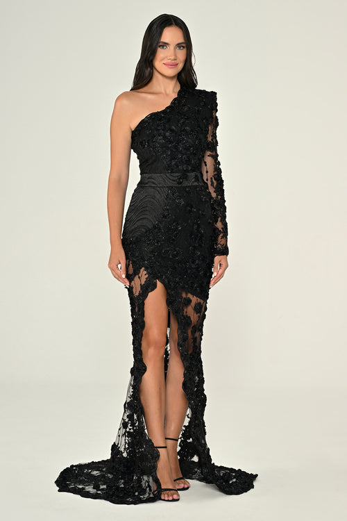 Obsidian Bloom Dress - Maxi