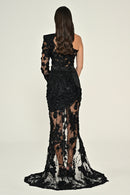 Obsidian Bloom Dress - Maxi - Black