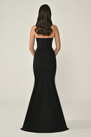 Leaf Embroidered Dress - Maxi - Black