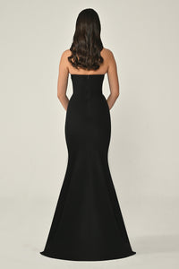 Leaf Embroidered Dress - Maxi - Black