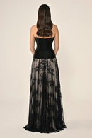 Latex Dress - Maxi - Black & Beige