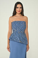 Plus Size - Shimmer Dress  - Maxi - Multcolor