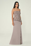 Plus Size - Shimmer Dress  - Maxi - Multcolor