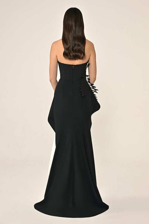 Classic Floral Dress - Maxi - Black & White