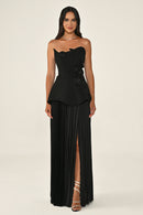 Valencia Dress - Maxi - Black & Beige