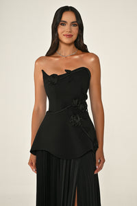 Valencia Dress - Maxi - Black & Beige