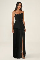 Valencia Dress - Maxi - Black & Beige
