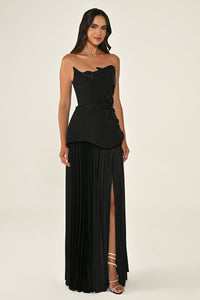 Valencia Dress - Maxi - Black & Beige