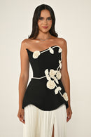 Valencia Dress - Maxi - Black & Beige