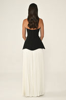 Valencia Dress - Maxi - Black & Beige