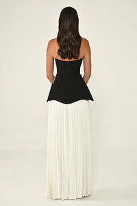 Valencia Dress - Maxi - Black & Beige