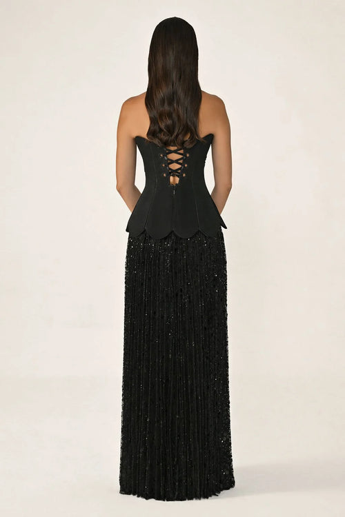 Rosette Corset Dress - Maxi
