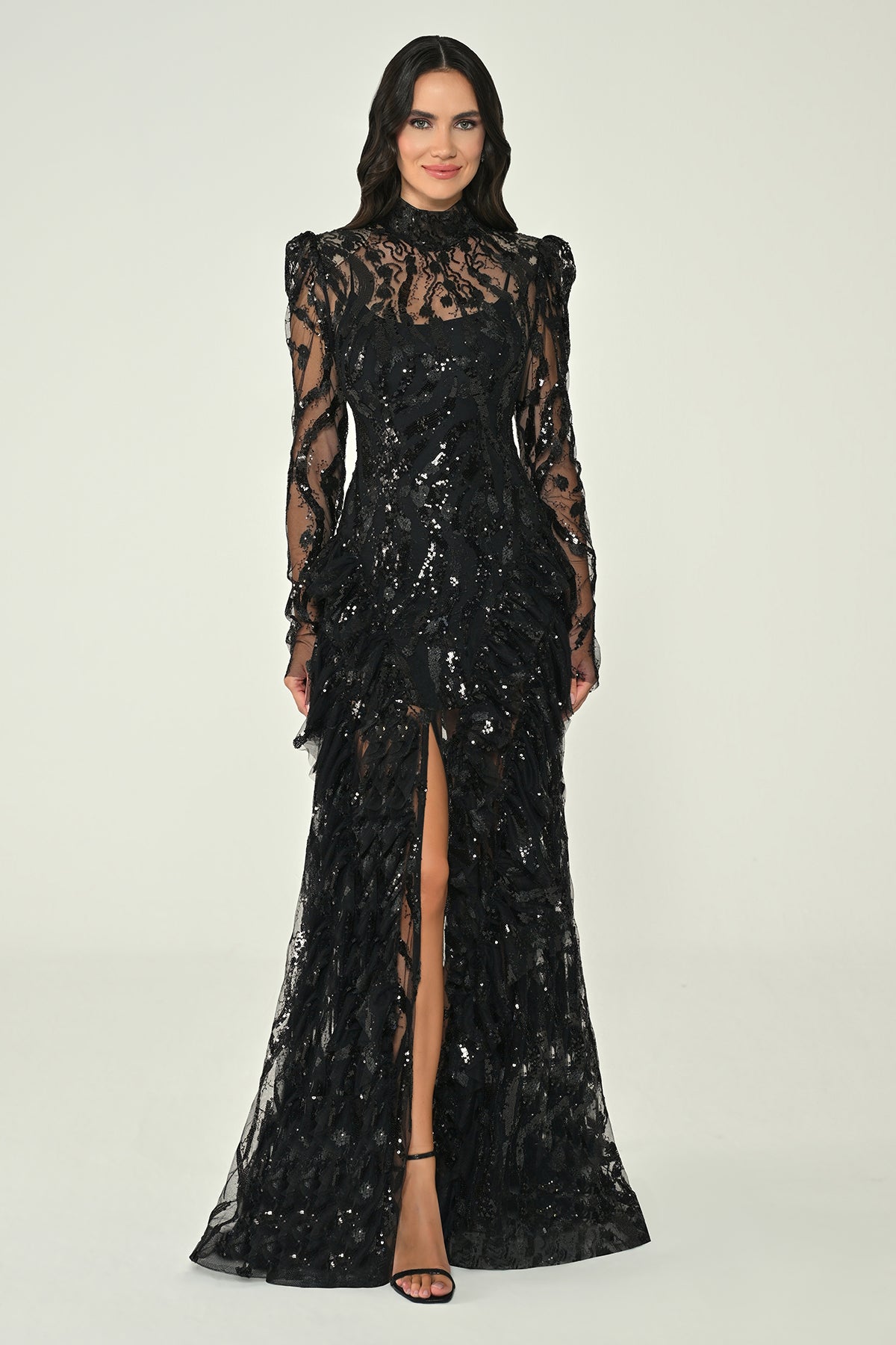 Midnight Illusion Dress - Maxi - Black
