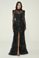 Midnight Illusion Dress - Maxi - Black