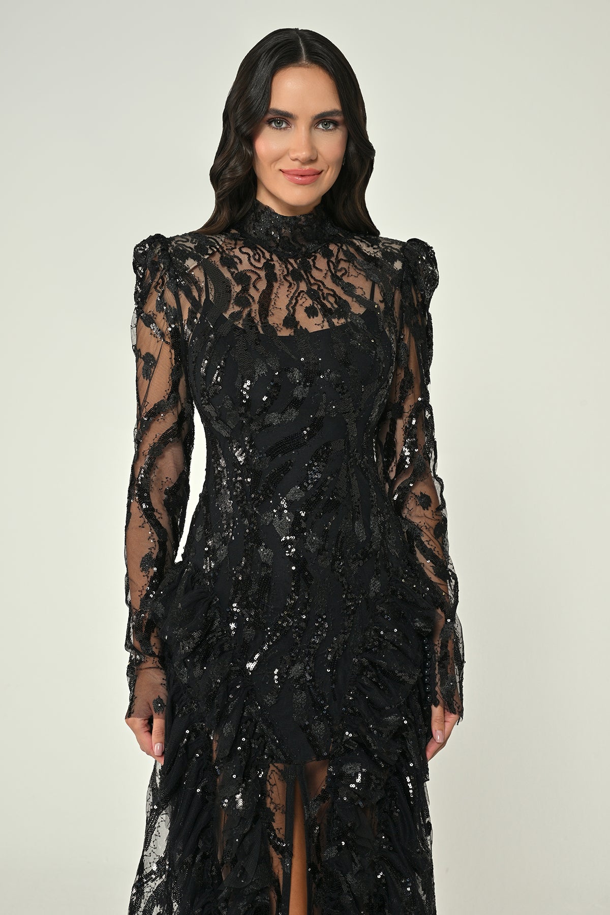 Midnight Illusion Dress - Maxi - Black