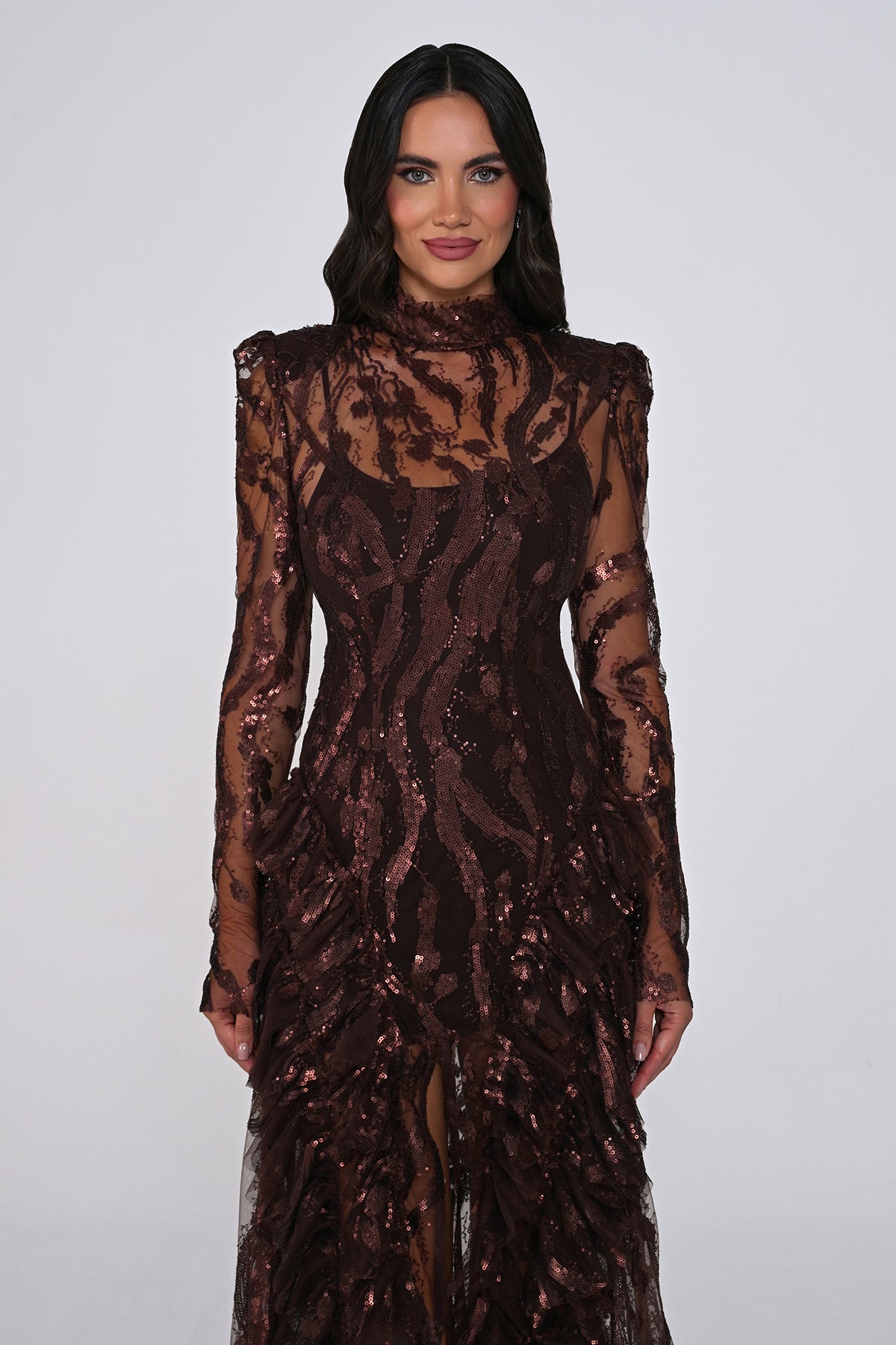 Midnight Illusion Dress - Maxi