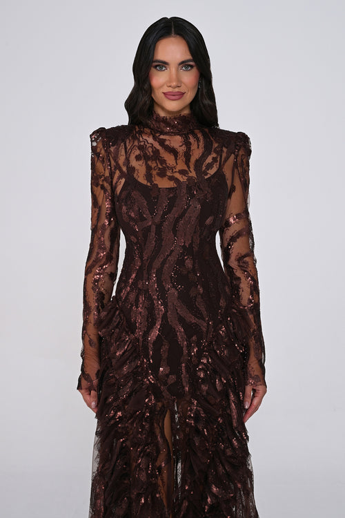 Midnight Illusion Dress - Maxi