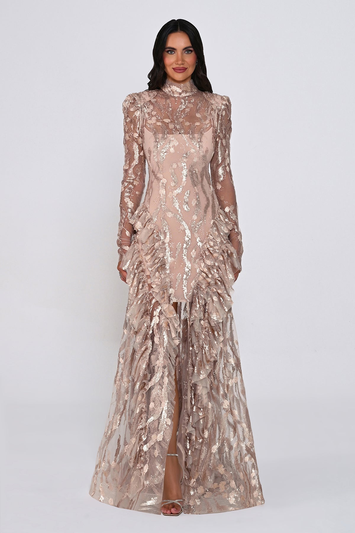 Midnight Illusion Dress - Maxi
