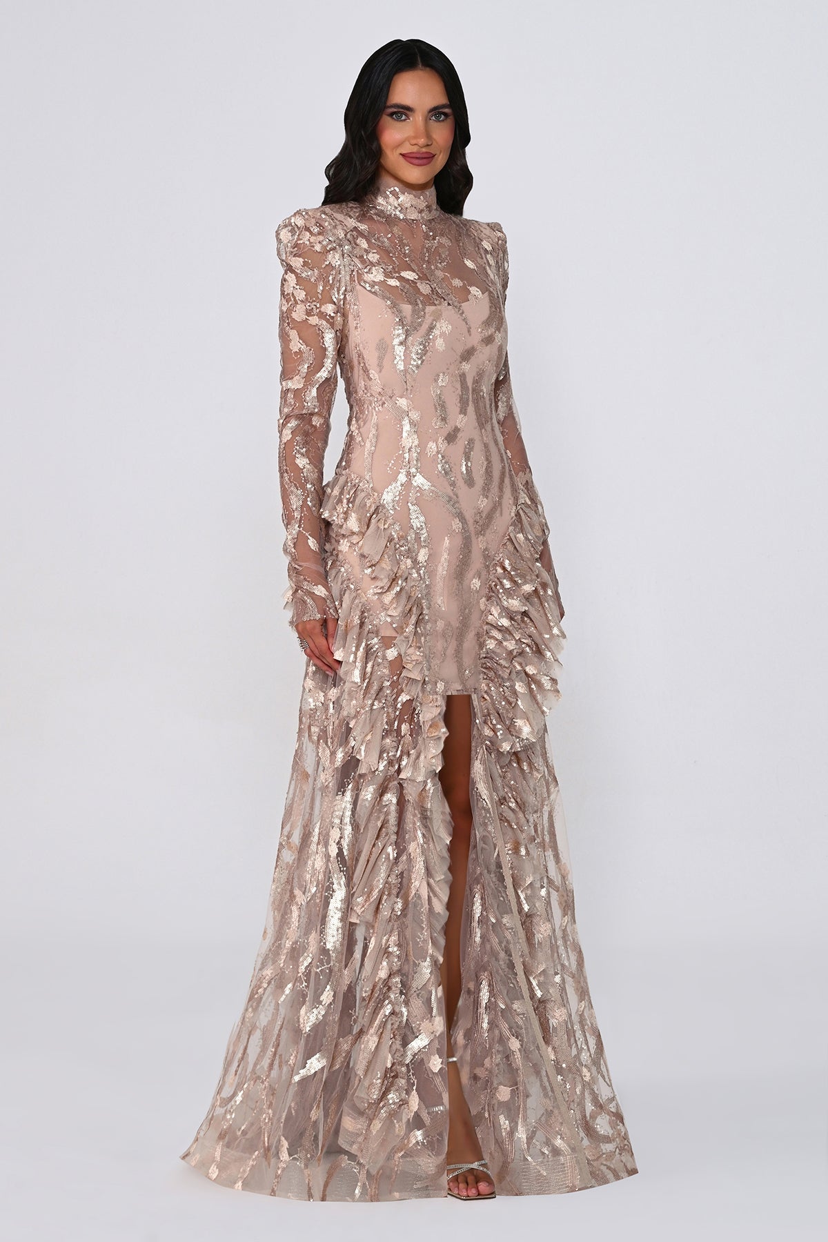 Midnight Illusion Dress - Maxi