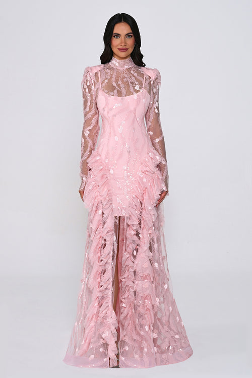 Midnight Illusion Dress - Maxi