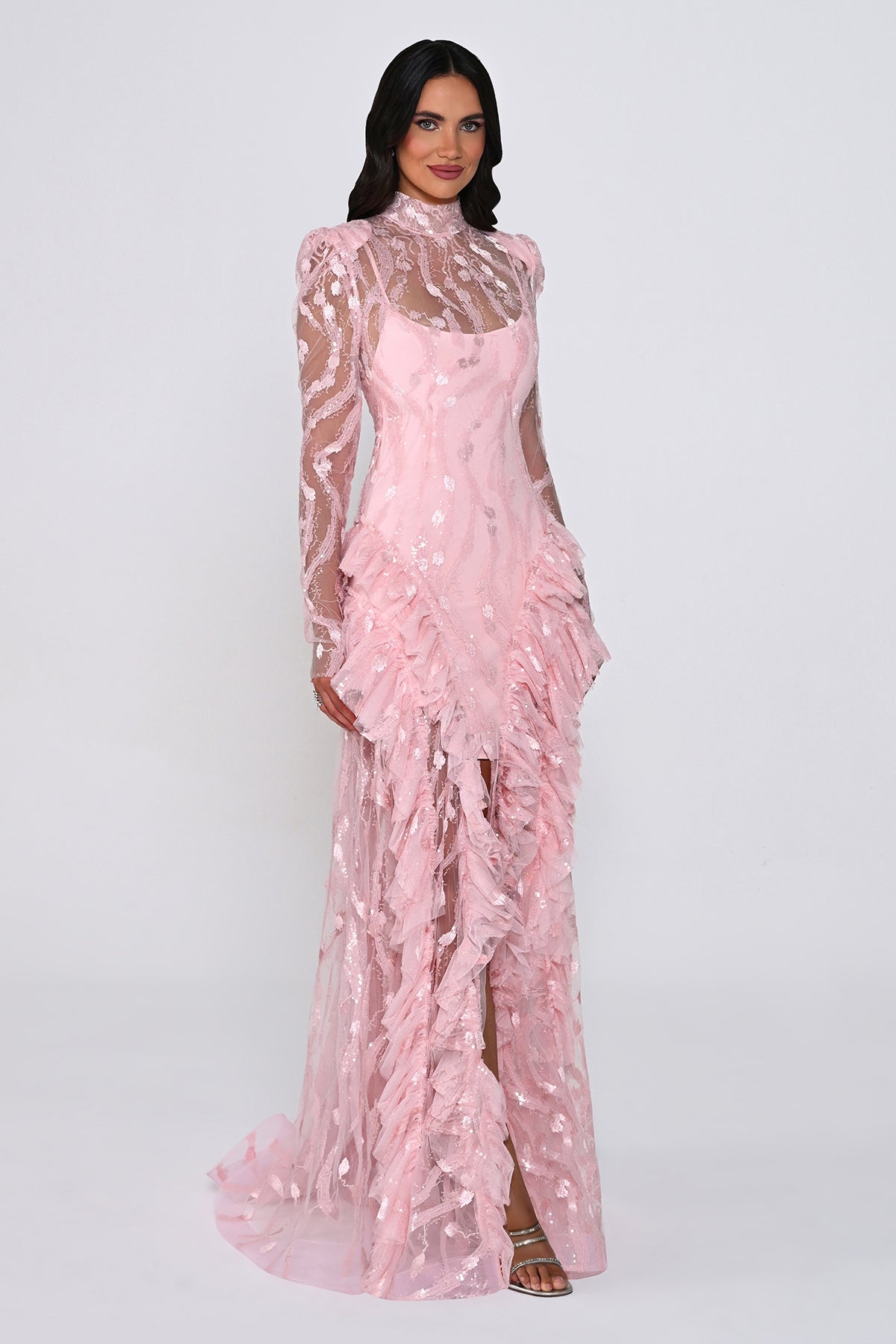 Midnight Illusion Dress - Maxi