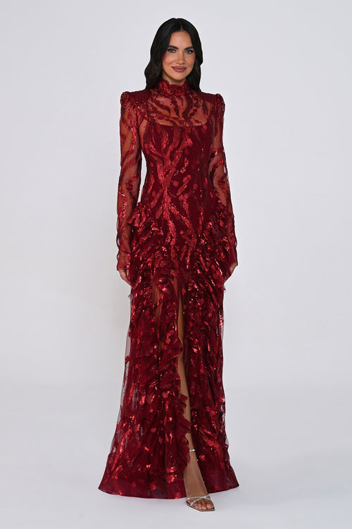 Midnight Illusion Dress - Maxi