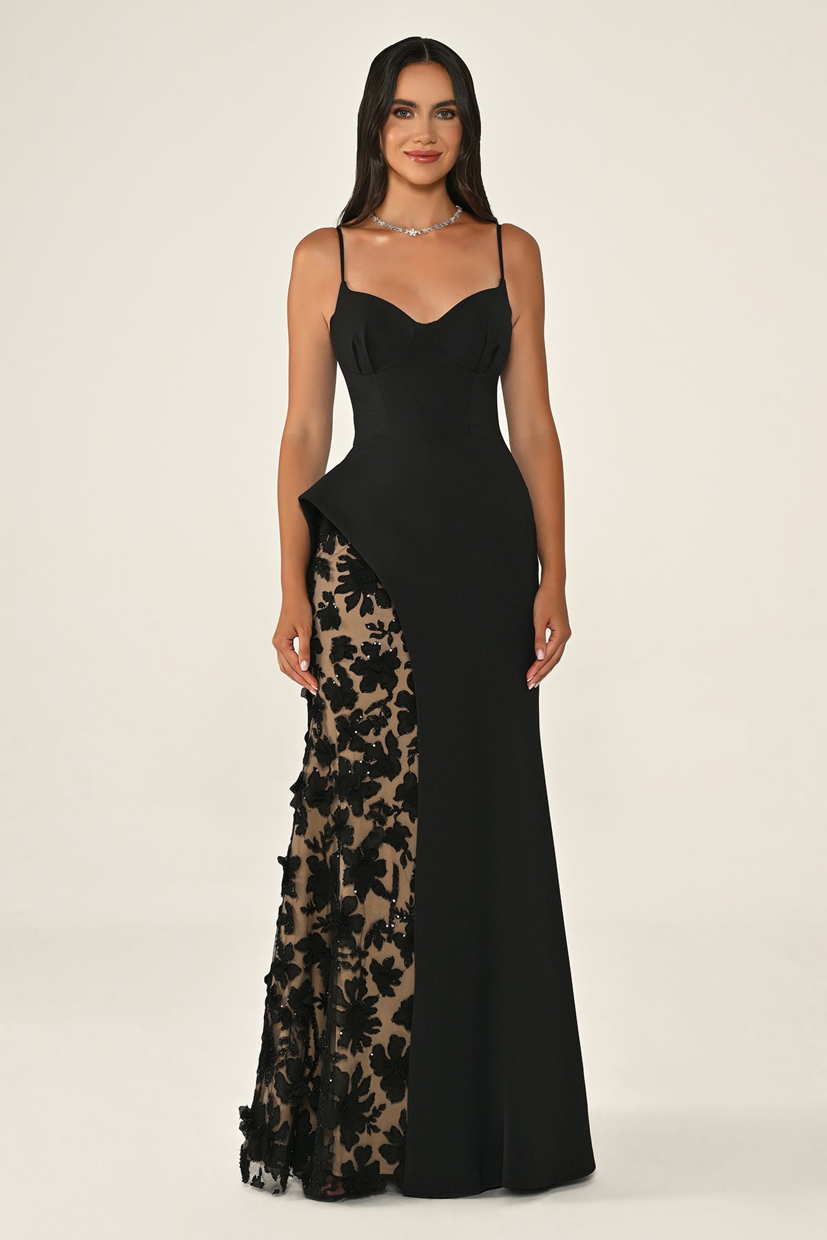 Satinelle Dress - Maxi - Black