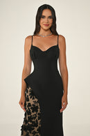 Satinelle Dress - Maxi - Black