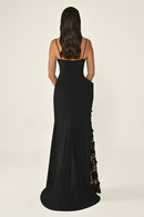 Satinelle Dress - Maxi - Black