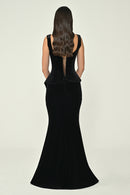 Mosaic Splendor Dress - Maxi - Black Velvet