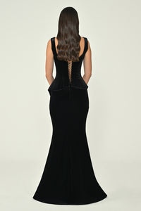 Mosaic Splendor Dress - Maxi - Black Velvet