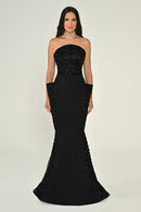 Midnight Wave Dress - Maxi - Black