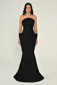 Midnight Wave Dress - Maxi - Black