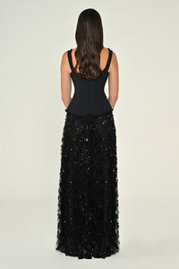 Noir Corset Dress - Maxi - Black