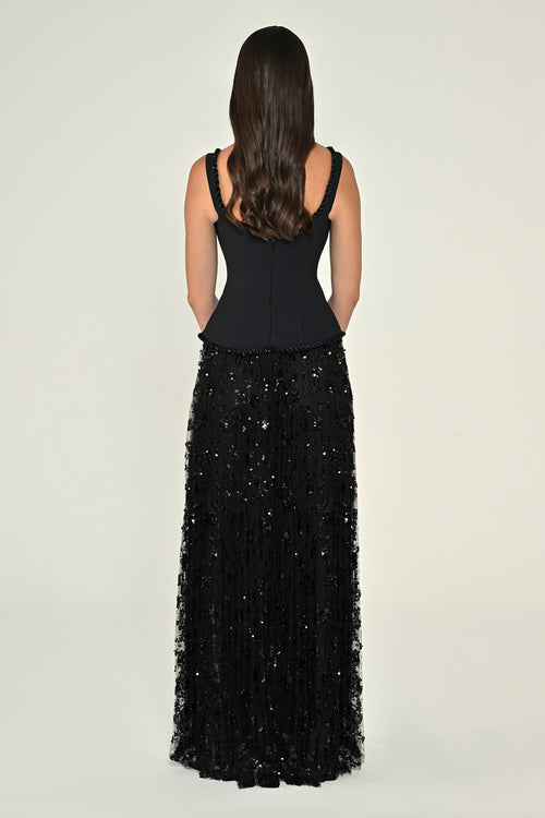 Noir Corset Dress - Maxi