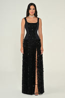 Noir Corset Dress - Maxi - Black