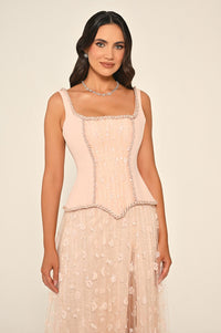 Noir Corset Dress - Maxi - Black