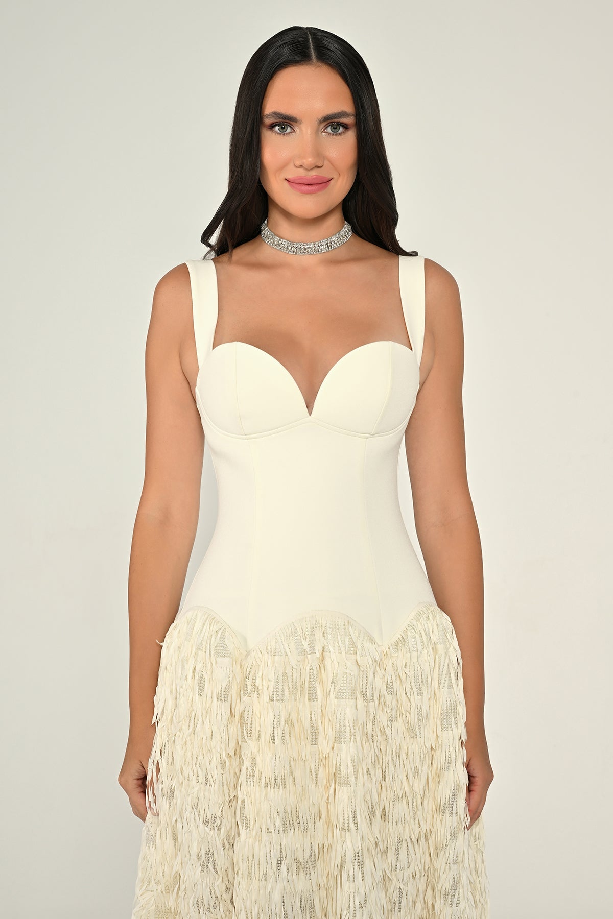Ivory Cascade Dress - Maxi - Multicolor