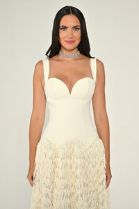 Ivory Cascade Dress - Maxi - Multicolor