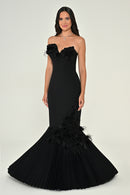 Mermaid Bloom Dress - Maxi - Black