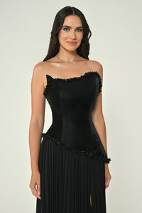 Rhapsody Pleat Dress - Maxi - Black