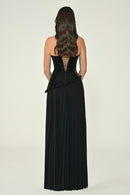 Rhapsody Pleat Dress - Maxi - Black