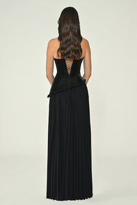 Rhapsody Pleat Dress - Maxi - Black