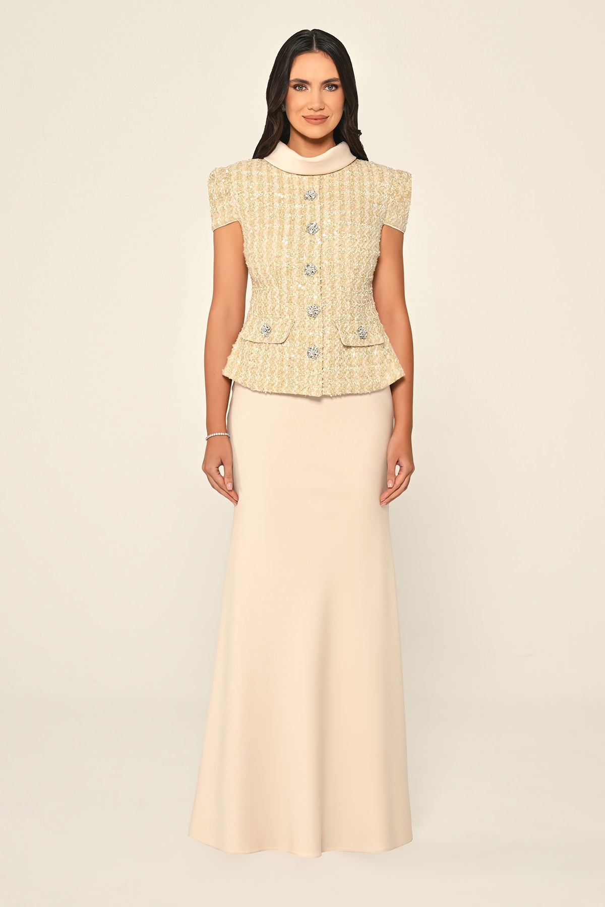 Tweed Dress - Maxi - Multicolor