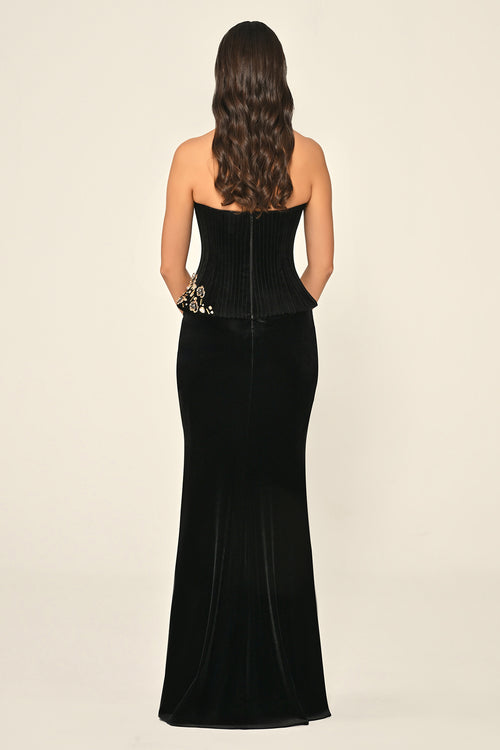 Elowen Corset Dress - Velvet - Maxi