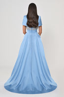 Arielle Cape Evening Dress  - Maxi - Multicolor